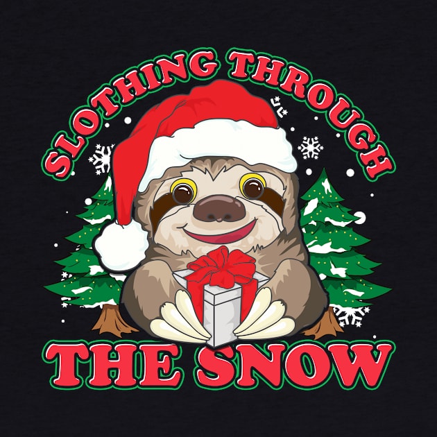 Cute Slothing Through the Snow Christmas Sloth by theperfectpresents